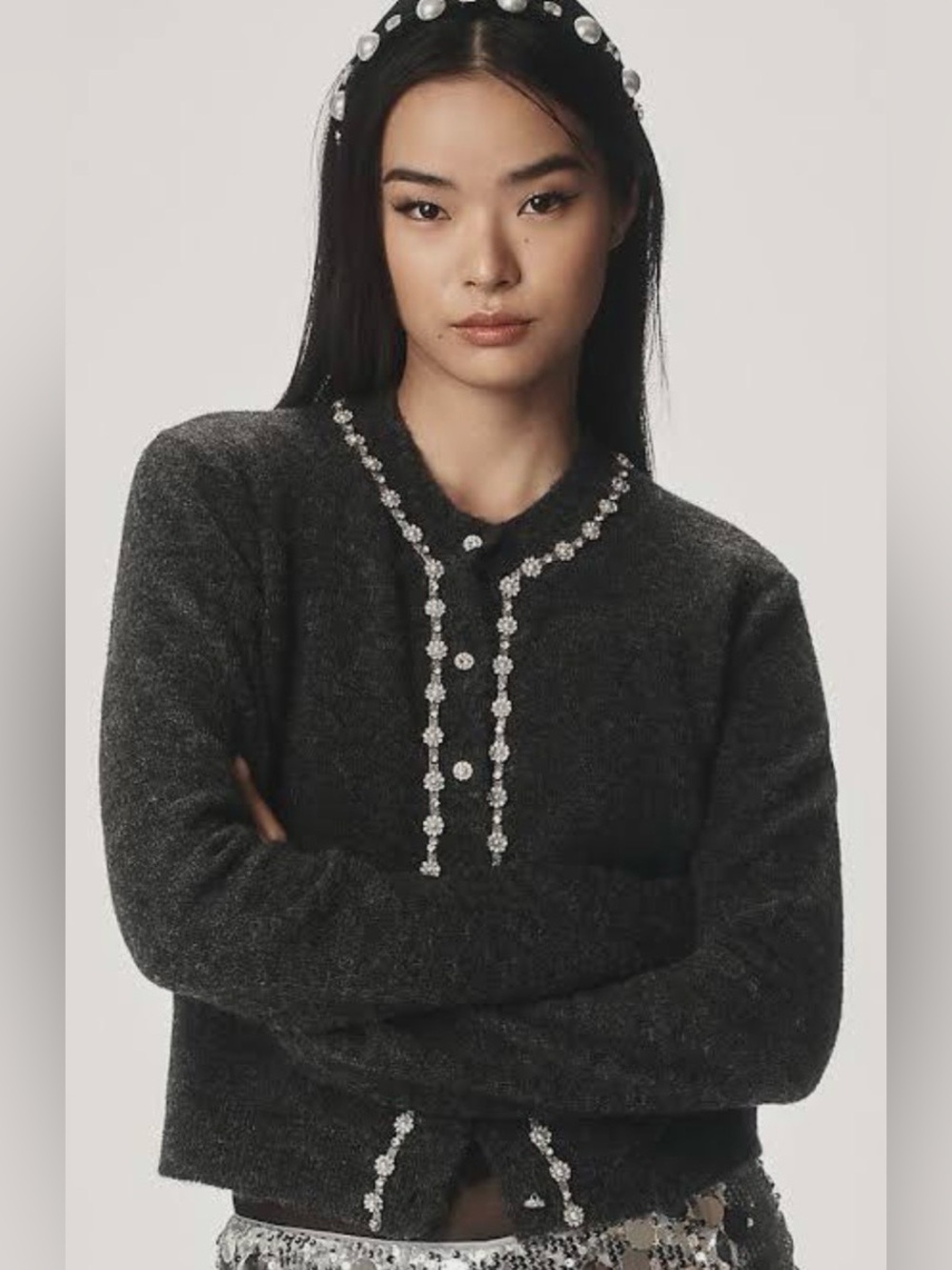 Anthropologie Maeve Embellished Cardigan Size XXS